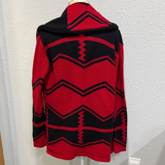 Lauren Ralph Lauren Native Aztec Lambswool Cardigan Sweater Size Medium - Picture 5 of 11